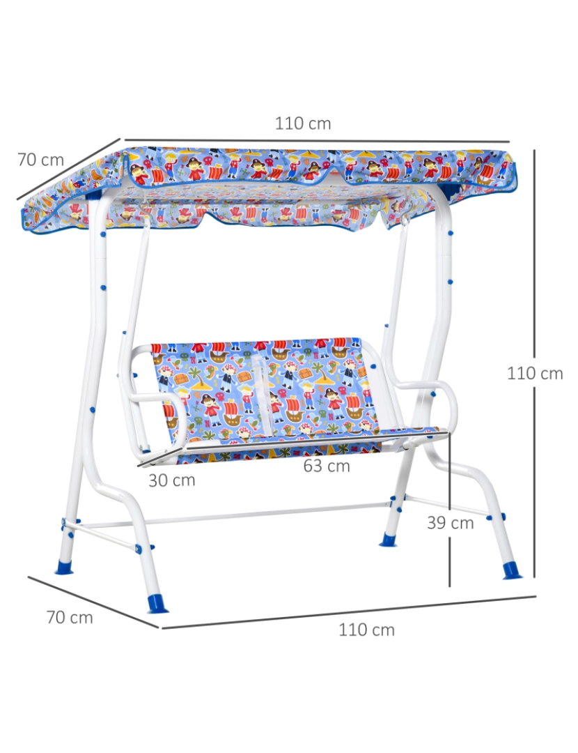 imagem de Baloiço Jardim Infantil 110x70x110cm cor azul 312-026BU3