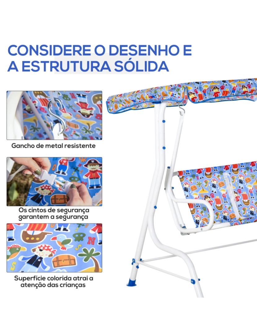 imagem de Baloiço Jardim Infantil 110x70x110cm cor azul 312-026BU7