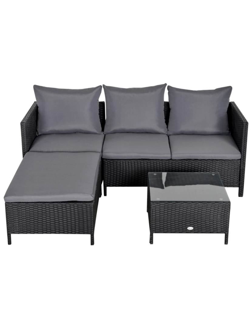 imagem de Conjunto de Móveis de Jardim 115x69x63cm cor preto 860-1381