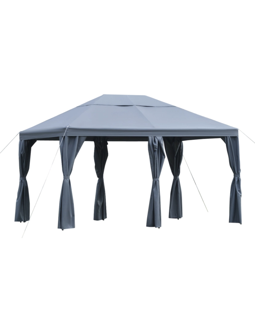 Outsunny - Pérgola de Exterior 400x300x285cm cor cinzento 84C-200