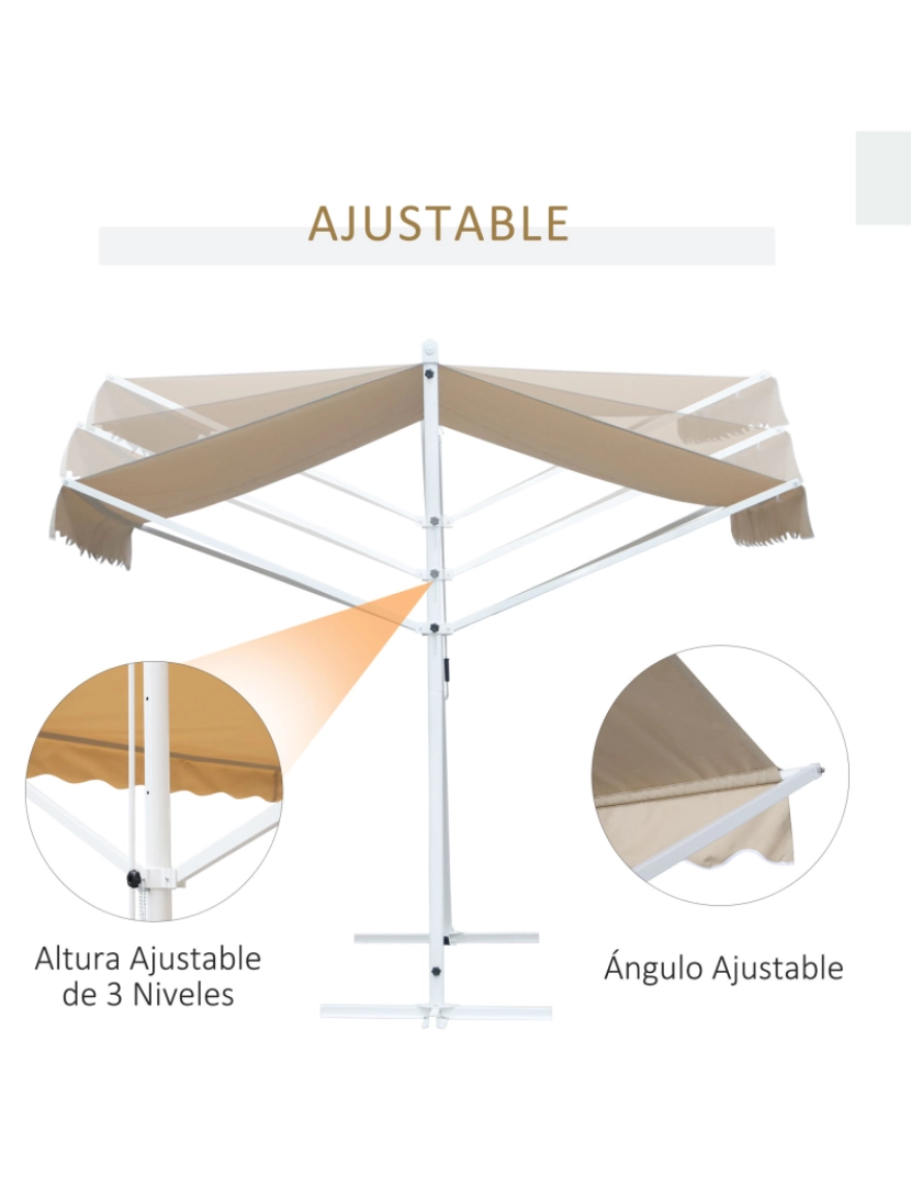 imagem de Toldo de pé 295x294x250cm cor bege 840-178CW4