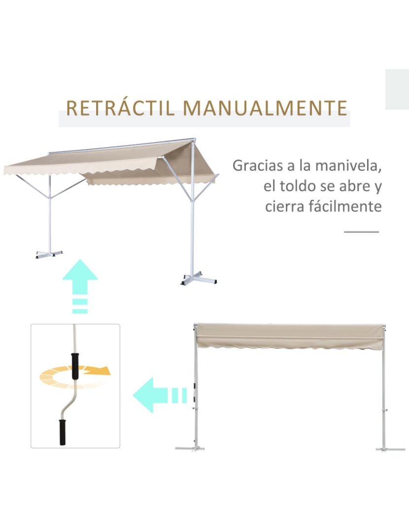 imagem de Toldo de pé 295x294x250cm cor bege 840-178CW5