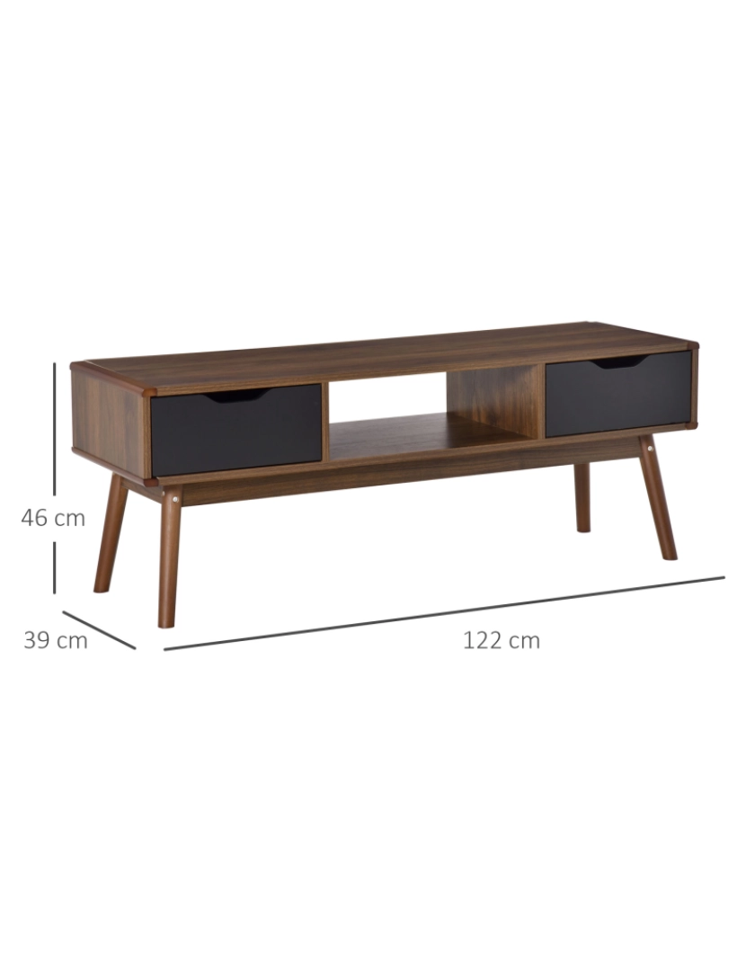 imagem de Móvel de TV 122x39x46cm cor teak 839-039BK3