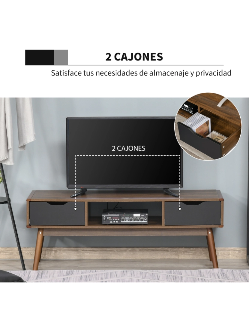 imagem de Móvel de TV 122x39x46cm cor teak 839-039BK5