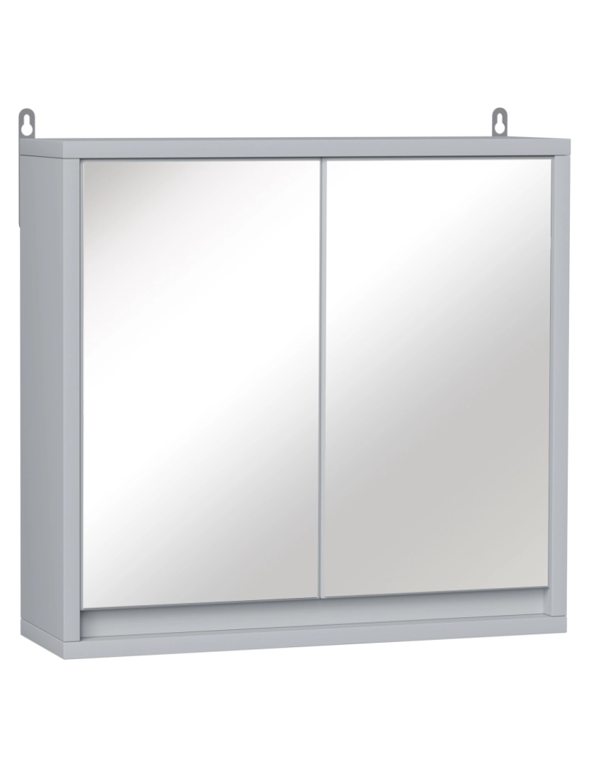 Homcom - Armário de Banheiro com Espelho cor cinza 834-172