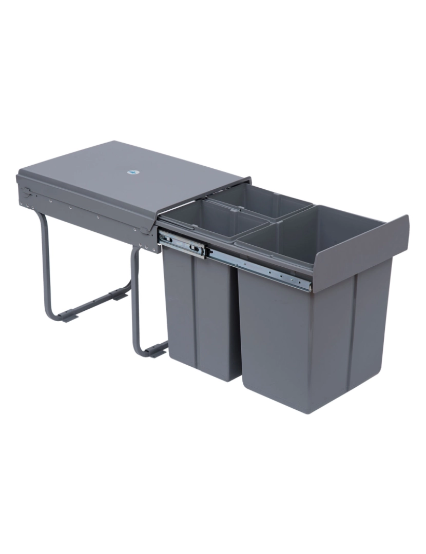 Homcom - Cubo de Lixo de Reciclagem 48x34,2x41,8cm cor cinza 851-002