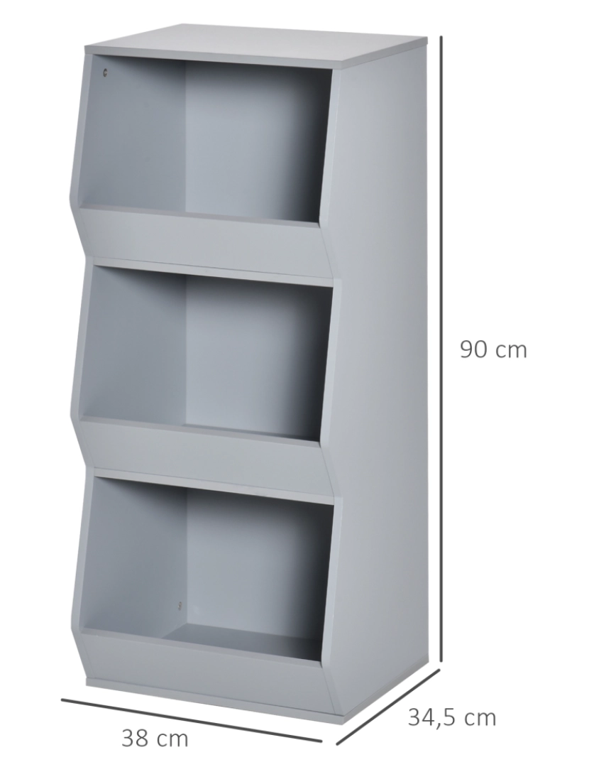 imagem de Estante Infantil 38x34.5x90cm cor cinzento 311-0263