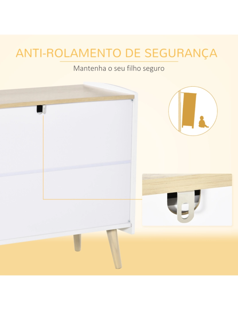 imagem de Cómoda Infantil 90x40x75.2cm cor branco 311-0277