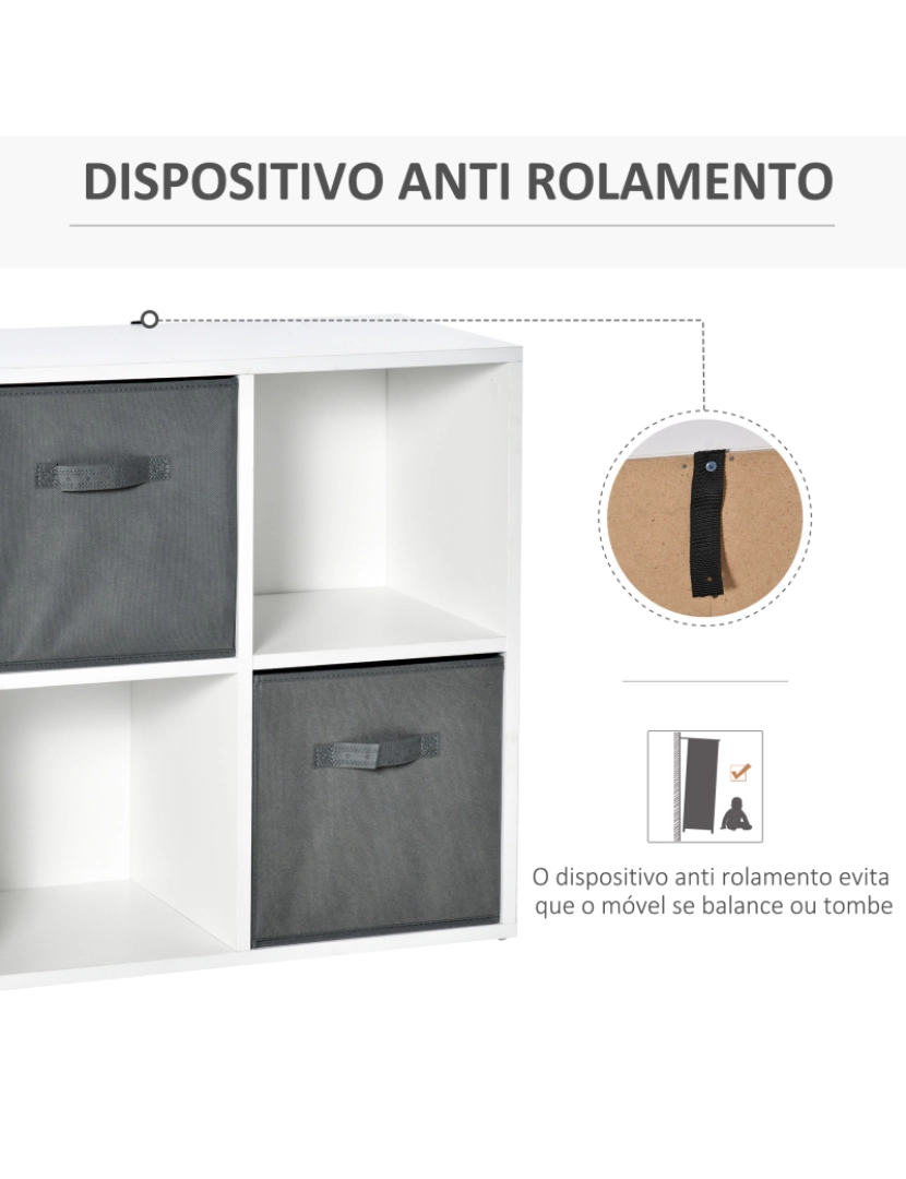 imagem de Estante de 4 Cubos 61.5x30x61.5cm cor branco 850-1315