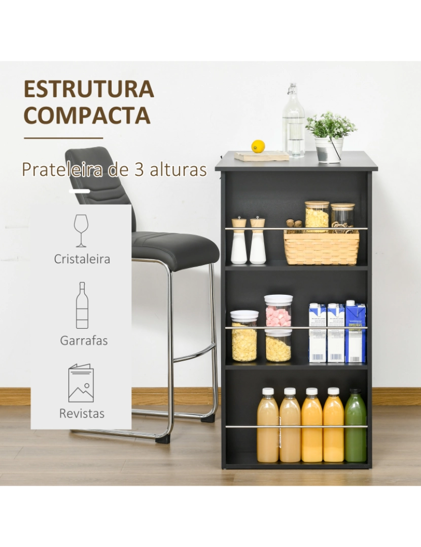 imagem de Mesa de Bar 112x57x106cm cor preto 835-390BK4