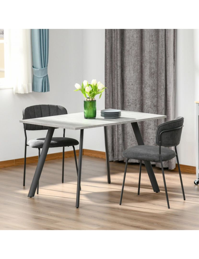 imagem de Mesa de Sala de Jantar 120x80x76cm cor cinzento 835-4052