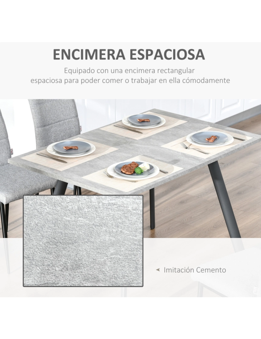 imagem de Mesa de Sala de Jantar 120x80x76cm cor cinzento 835-4054