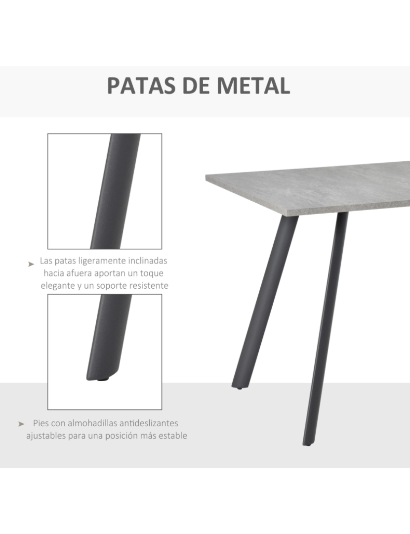 imagem de Mesa de Sala de Jantar 120x80x76cm cor cinzento 835-4055