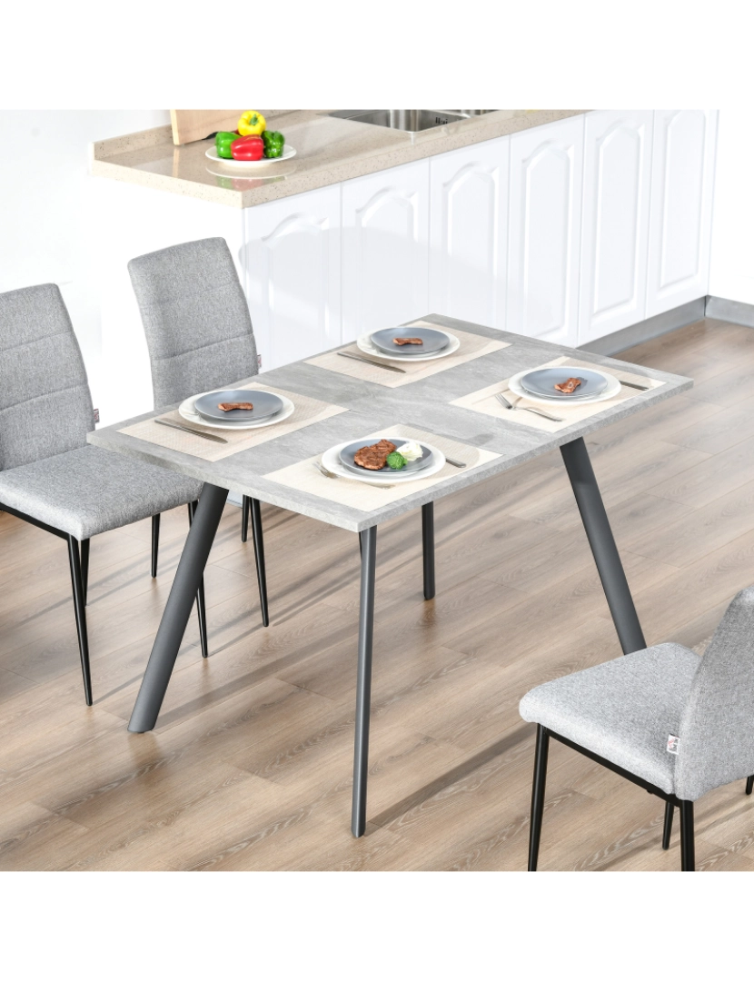 imagem de Mesa de Sala de Jantar 120x80x76cm cor cinzento 835-4057