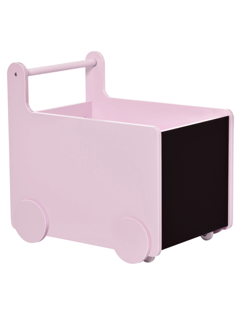 Homcom - Caixa de Armazenamento de Brinquedos 47x35x45.5cm cor rosa 311-033PK