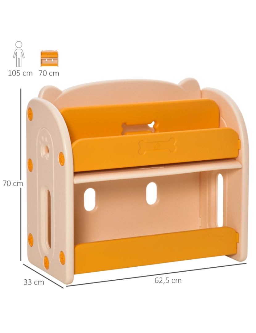 imagem de Estante Infantil 70x33x62.5cm cor amarelo 311-035YL3