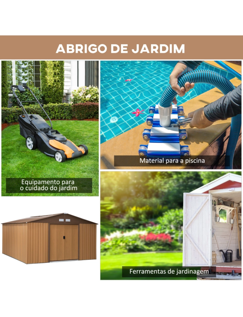 imagem de Abrigo de Jardim 340x386x200cm cor marrom 845-031V01YL4