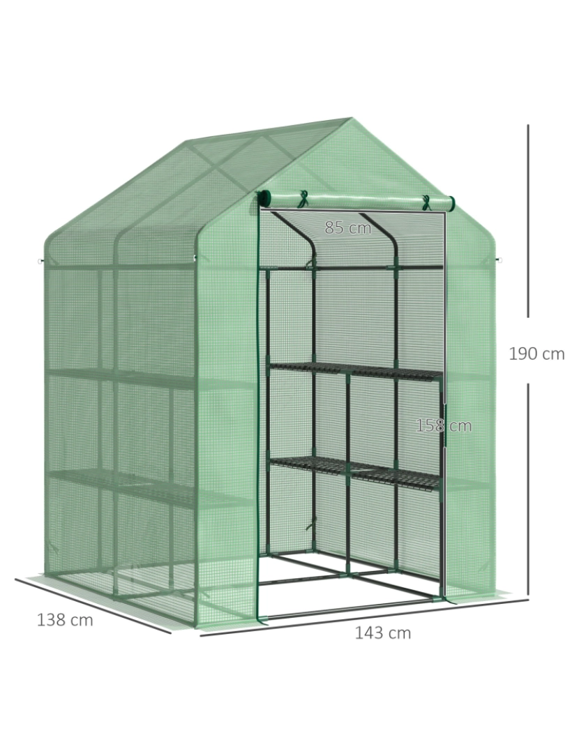 imagem de Estufa de Jardim 143x138x190cm cor verde escuro 845-5103