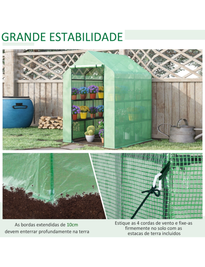 imagem de Estufa de Jardim 143x138x190cm cor verde escuro 845-5107