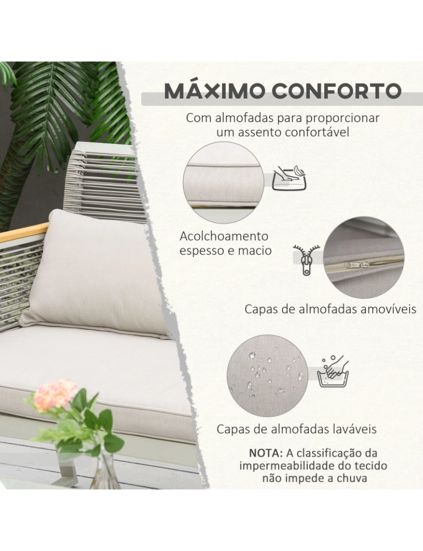 imagem de Conjunto de Móveis de Jardim 116x68,5x79cm cor cinza claro 867-1005