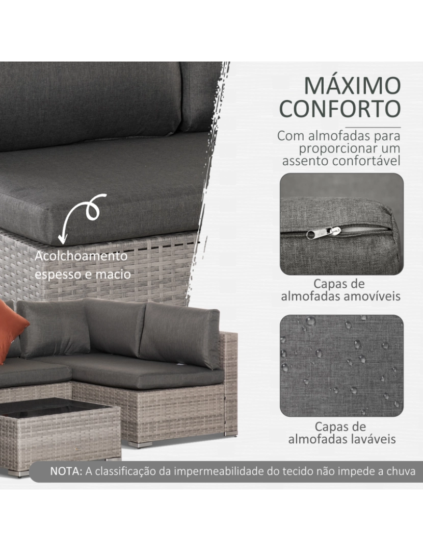 imagem de Conjunto de Móveis de Jardim 135x72.5x62cm cor cinzento 860-2215