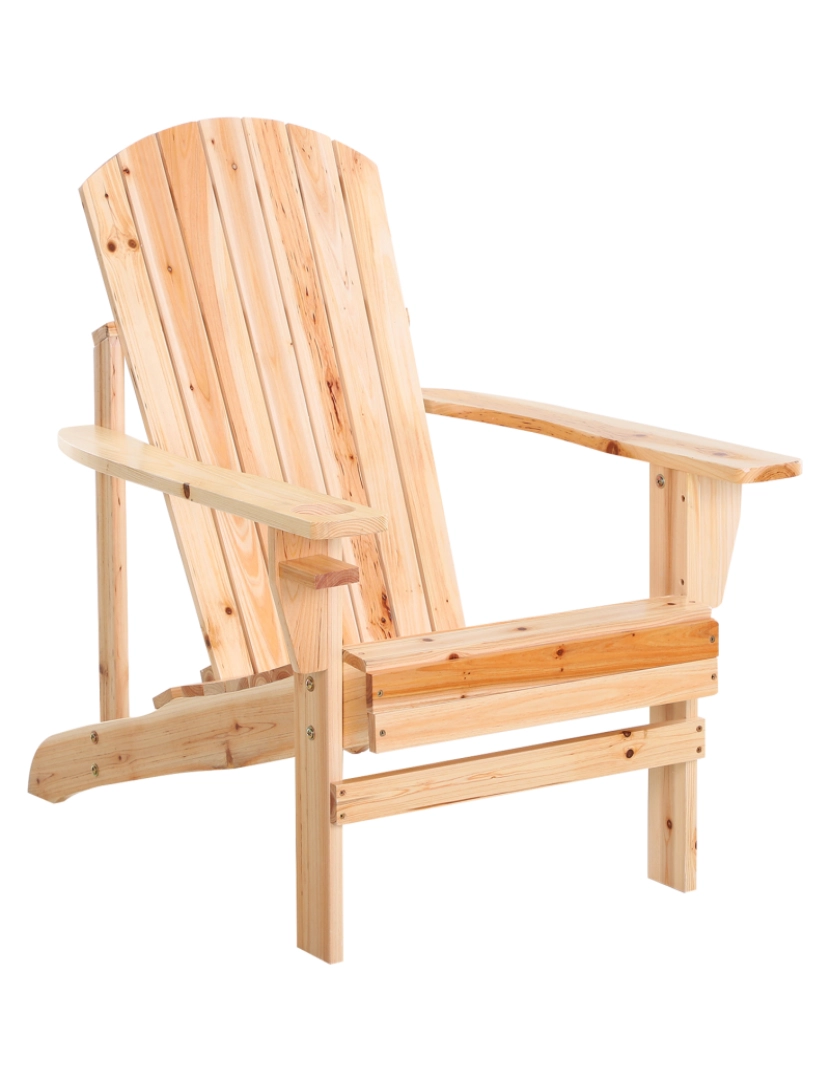 Outsunny - Cadeira Adirondack de Jardim 72.5x97x93cm cor cor de madeira natural 84B-285ND
