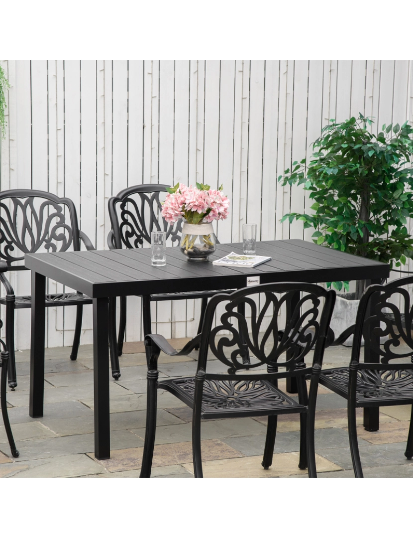 imagem de Mesa de Jardim 140x90x74cm cor preto 84B-917BK2