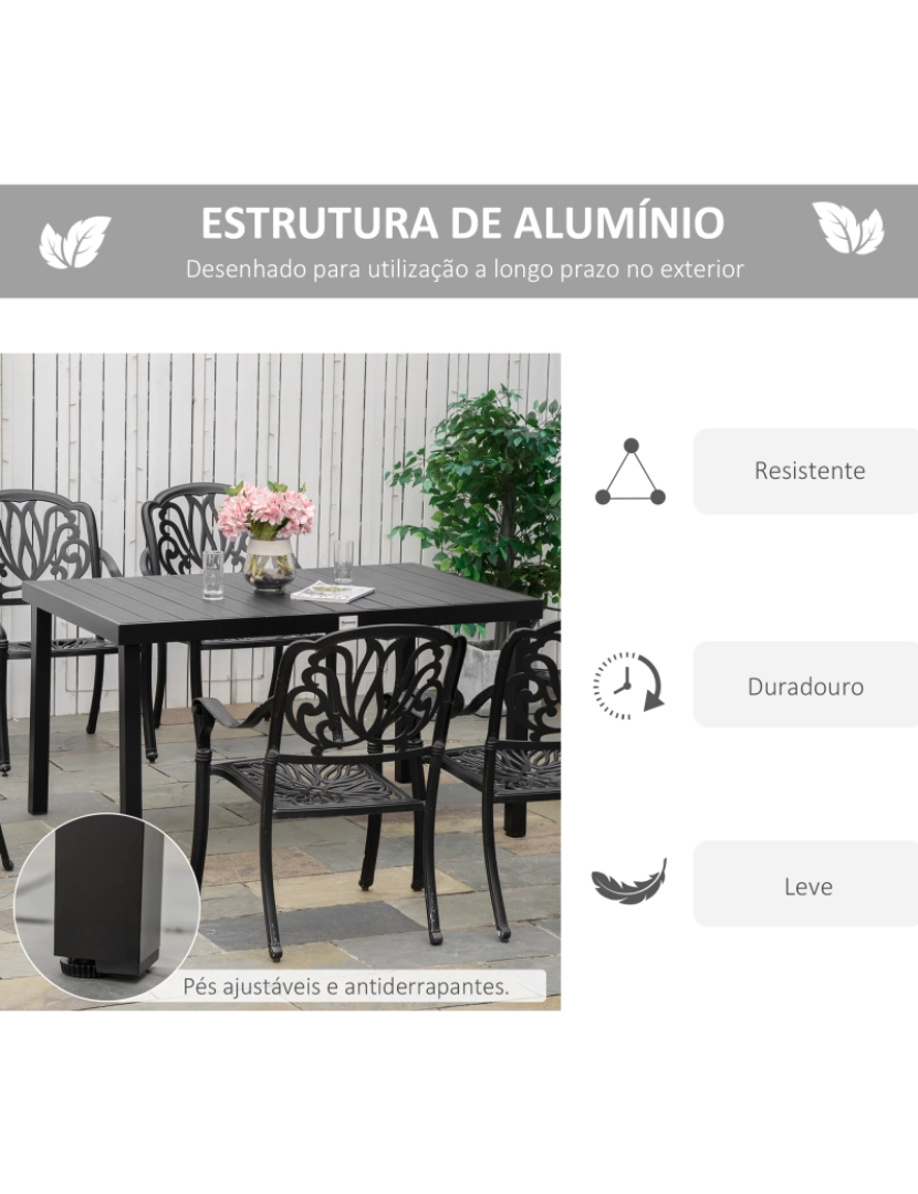 imagem de Mesa de Jardim 140x90x74cm cor preto 84B-917BK5