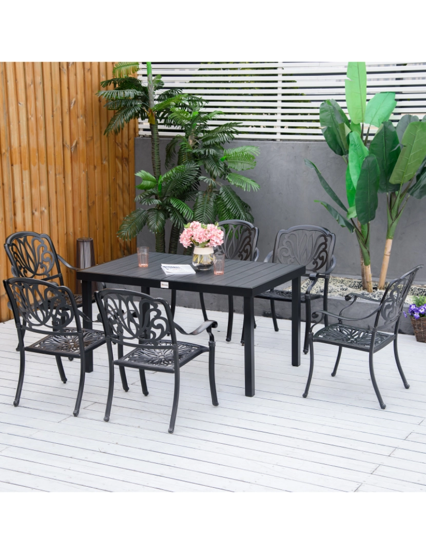 imagem de Mesa de Jardim 140x90x74cm cor preto 84B-917BK7