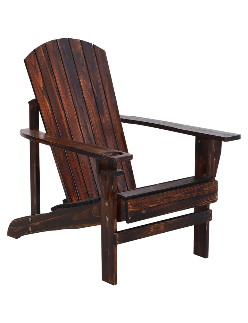 imagem de Cadeira Adirondack de Jardim 72.5x97x93cm cor castanho rústico 84B-285BN1