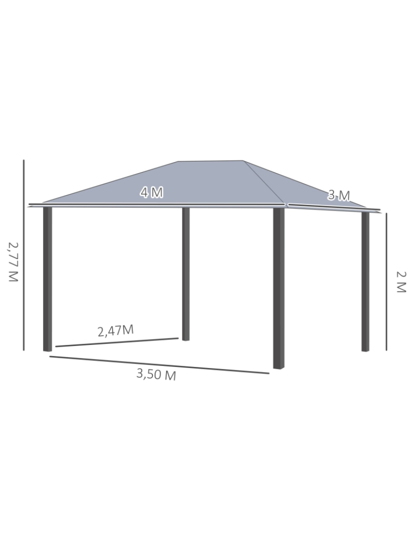 imagem de Pérgola de Jardim 400x300x277cm cor cinzento 84C-325V013