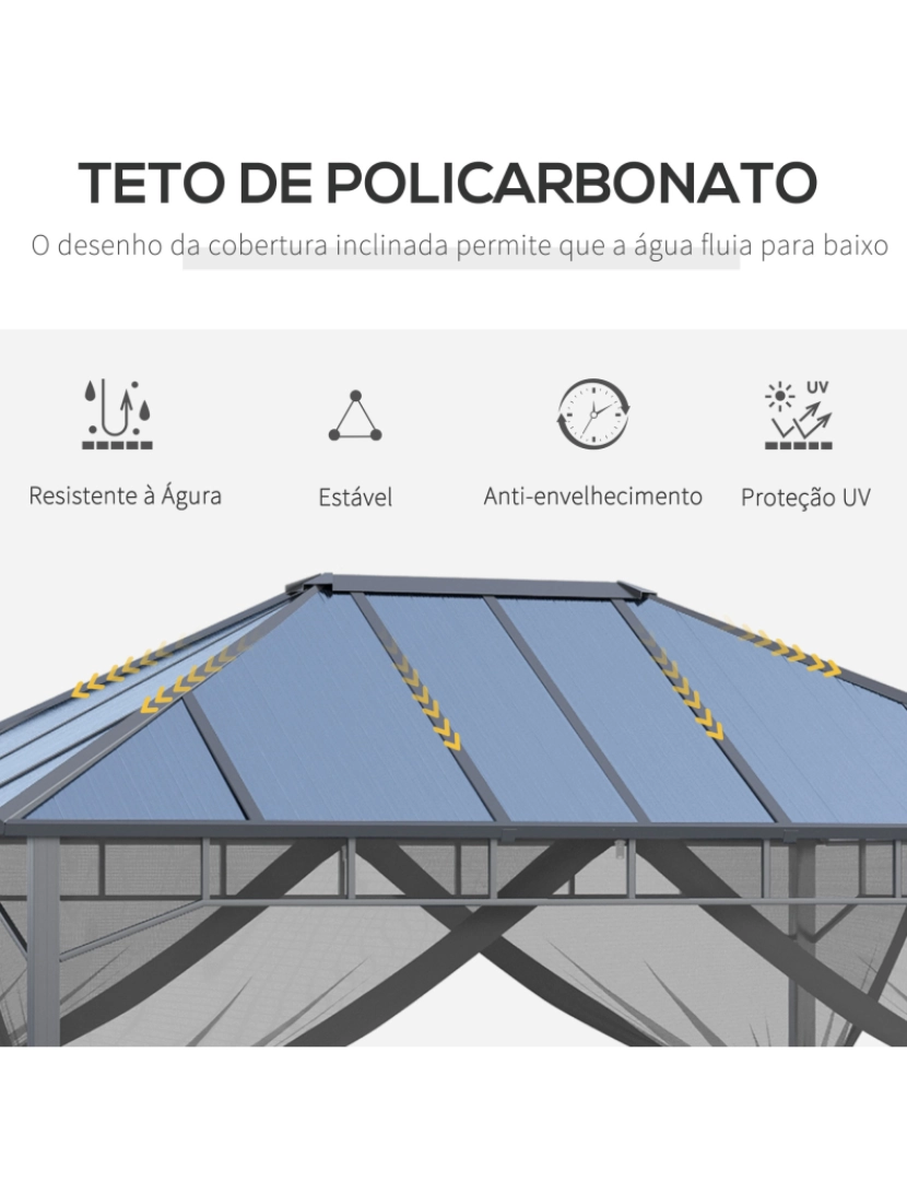 imagem de Pérgola de Jardim 400x300x277cm cor cinzento 84C-325V014