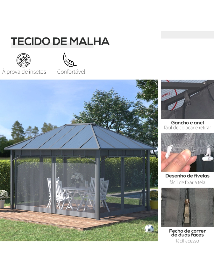 imagem de Pérgola de Jardim 400x300x277cm cor cinzento 84C-325V016