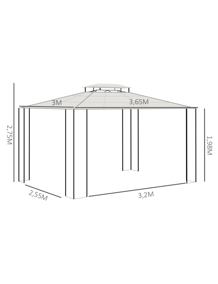 imagem de Pérgola de Jardim 365x300x275cm cor marrom 84C-3093