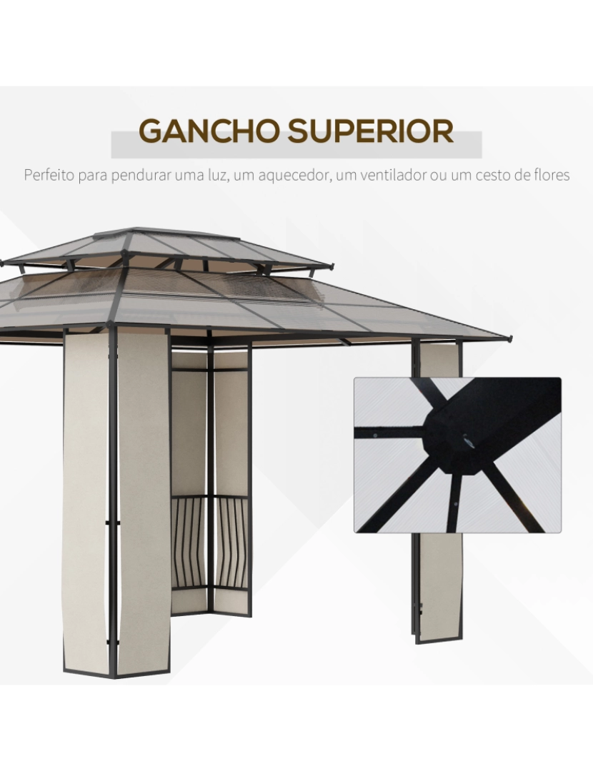 imagem de Pérgola de Jardim 365x300x275cm cor marrom 84C-3095