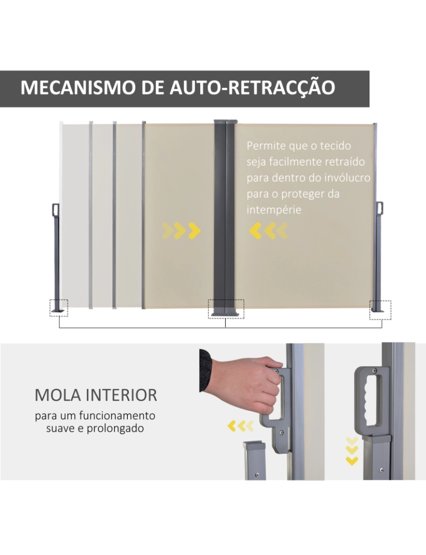 imagem de Toldo Lateral Retrátil 600x160cm cor bege 840-209CW6