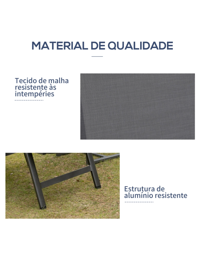 imagem de Espreguiçadeira de Jardim 69x140x107cm cor cinzento 84B-7906