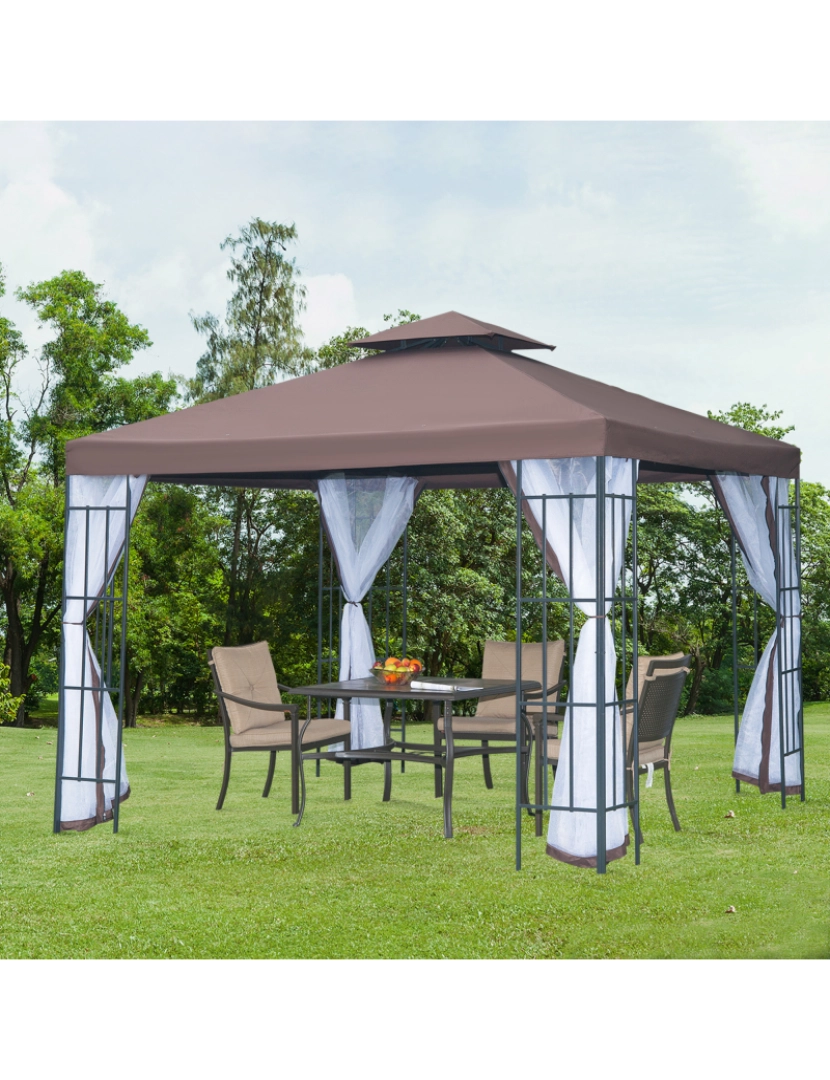 imagem de Pérgola de Jardim 300x300x265cm cor marrom 01-01532