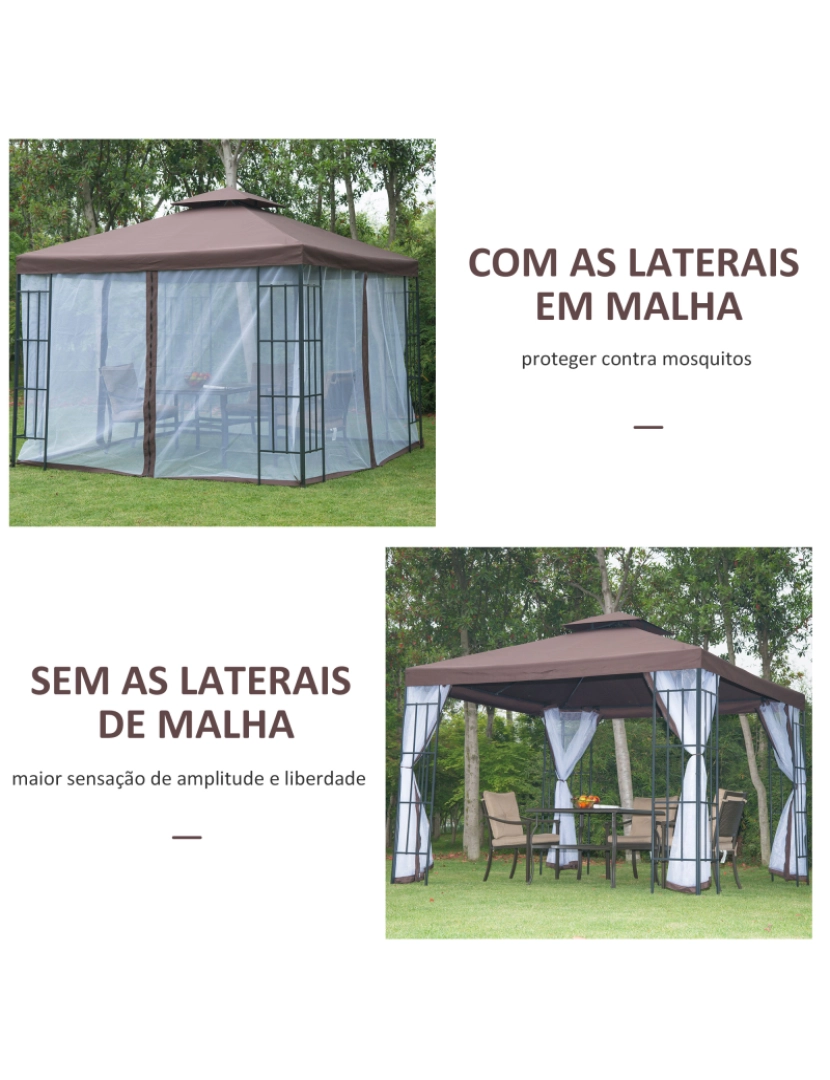 imagem de Pérgola de Jardim 300x300x265cm cor marrom 01-01536