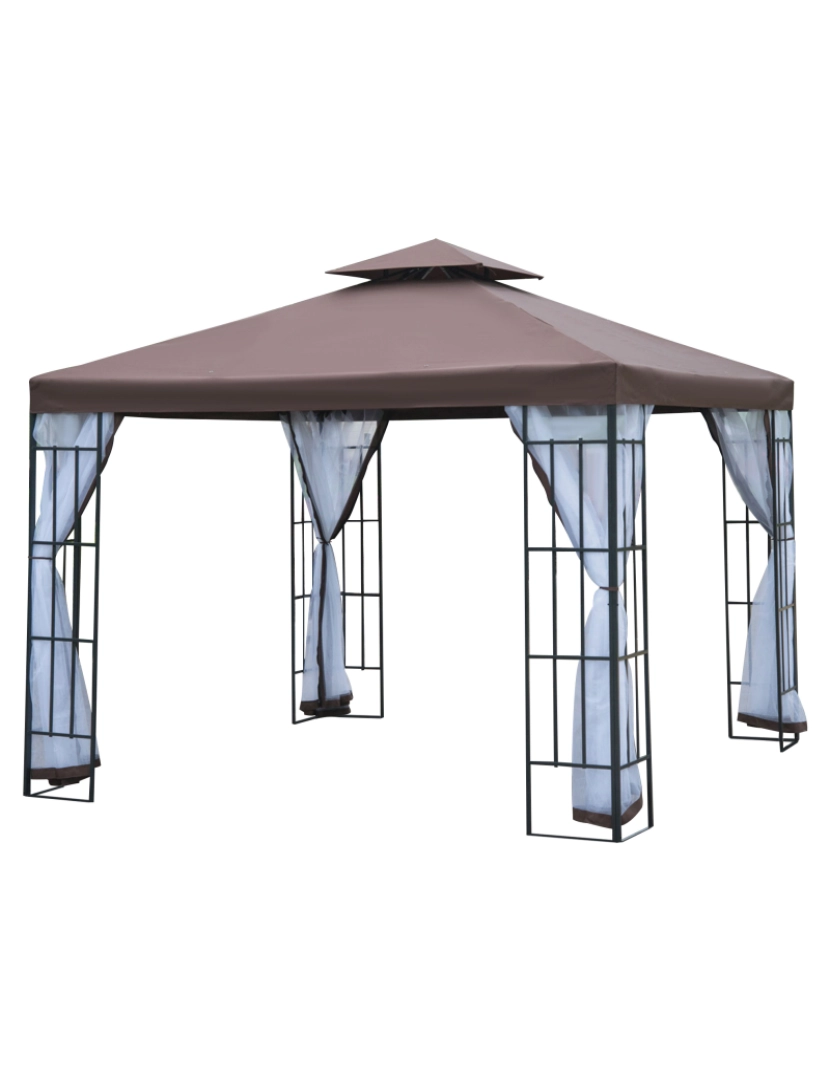 imagem de Pérgola de Jardim 300x300x265cm cor marrom 01-01539