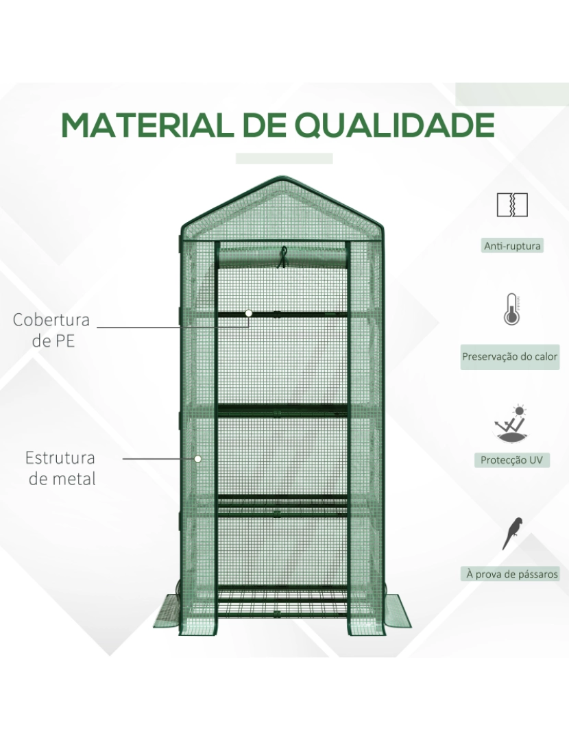 imagem de Mini Estufa 69x49x158cm cor verde 845-610V014