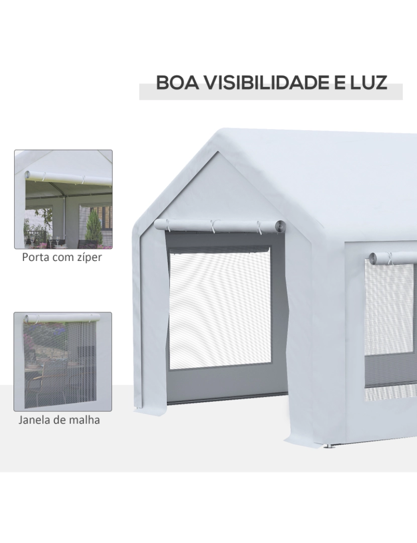 imagem de Pérgola de Jardim 598x295x280cm cor branco 84C-2965