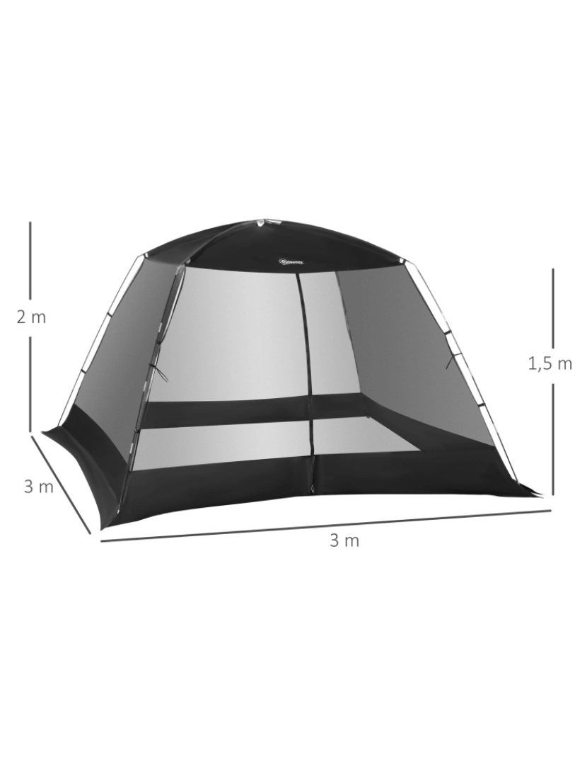 imagem de Tenda Ar Livre 300x300x200cm cor preto A20-2213