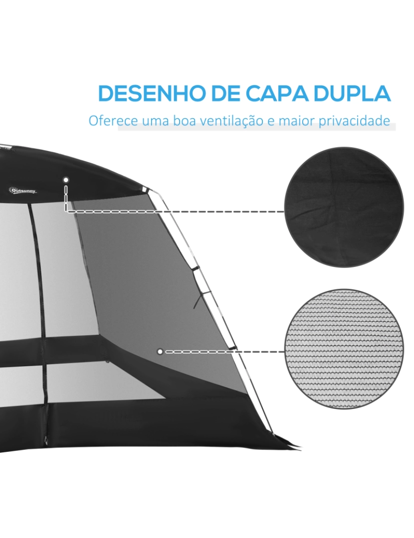 imagem de Tenda Ar Livre 300x300x200cm cor preto A20-2217