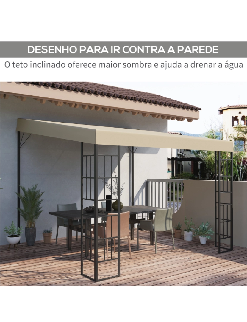 imagem de Pérgola de Parede 298x298x250cm cor bege 84C-289V01BG5