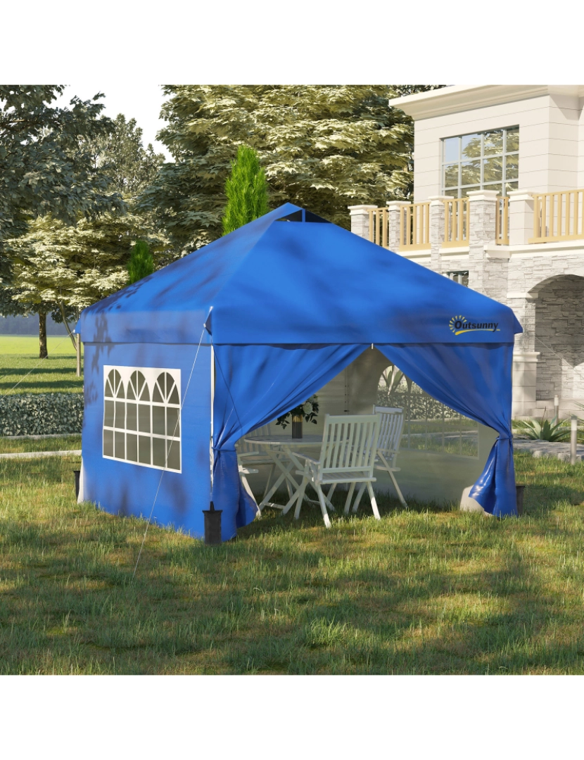 imagem de Tenda Dobrável 300x300x284cm cor azul 84C-281BU2