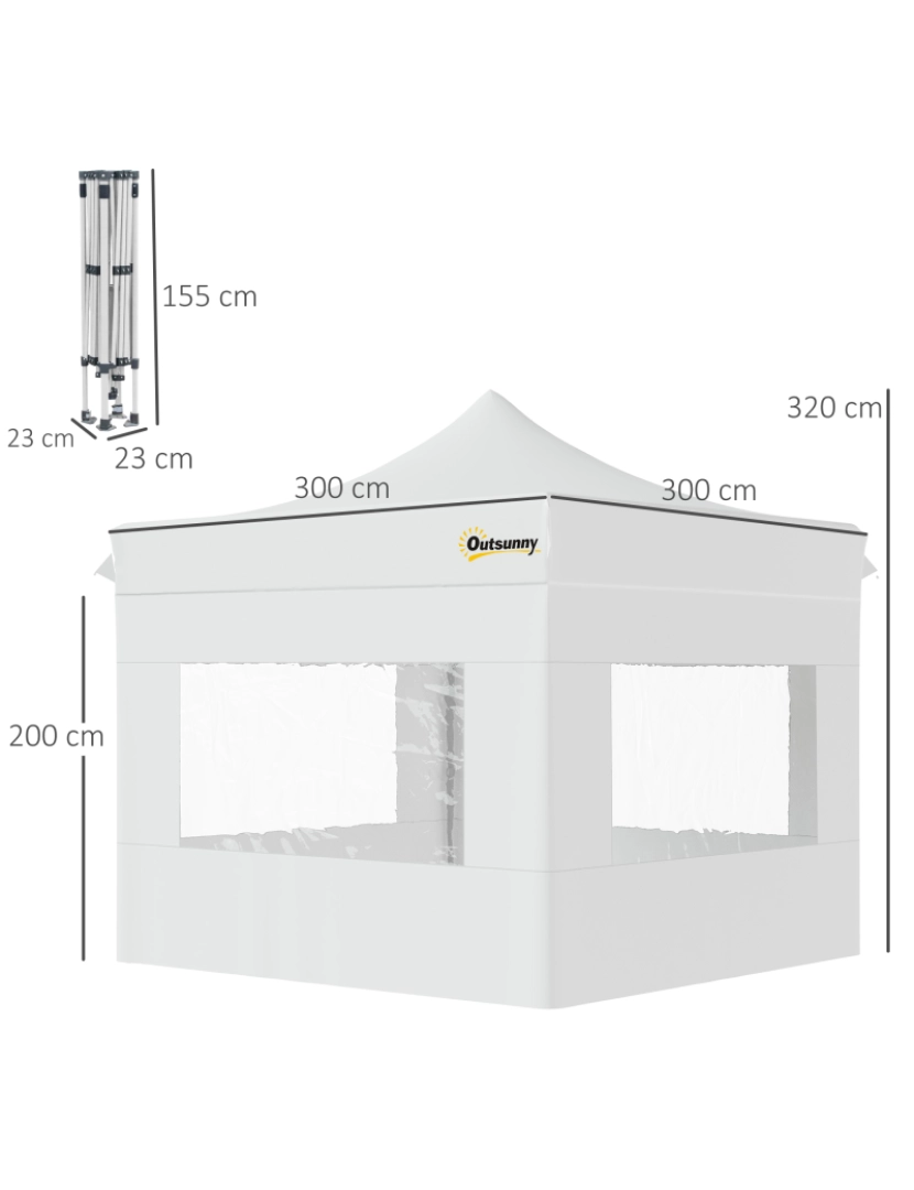 imagem de Tenda Dobrável 300x300x320cm cor branco 84C-2793