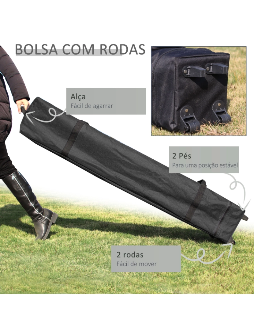 imagem de Tenda Dobrável 300x300x320cm cor branco 84C-2796