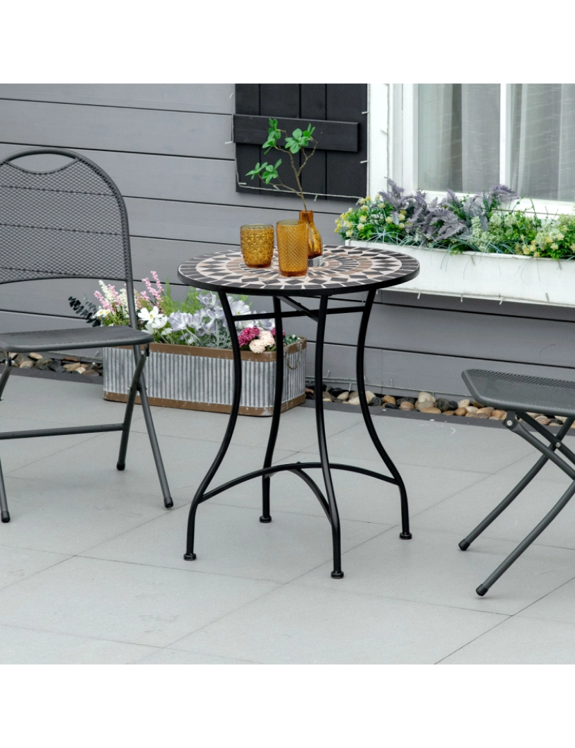 imagem de Mesa de Jardim 60x60x71cm cor preto 84B-649BK2