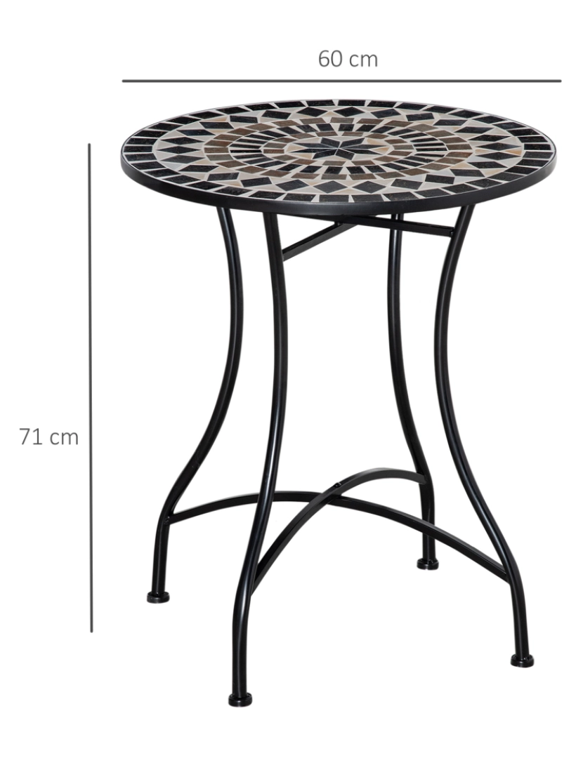 imagem de Mesa de Jardim 60x60x71cm cor preto 84B-649BK3